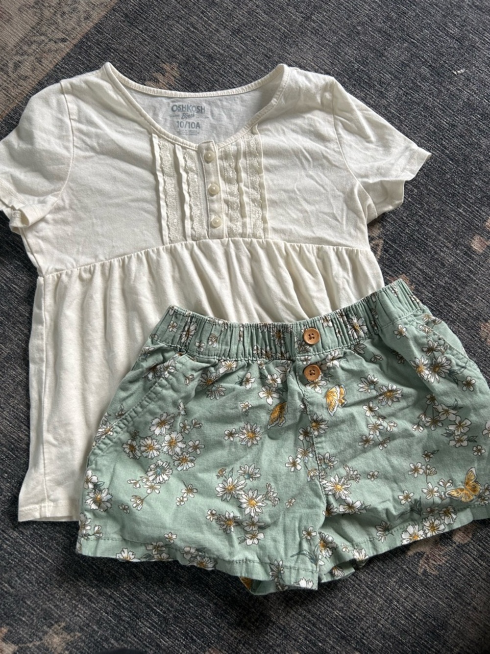 OshKosh, Ivory & Sage shorts outfit